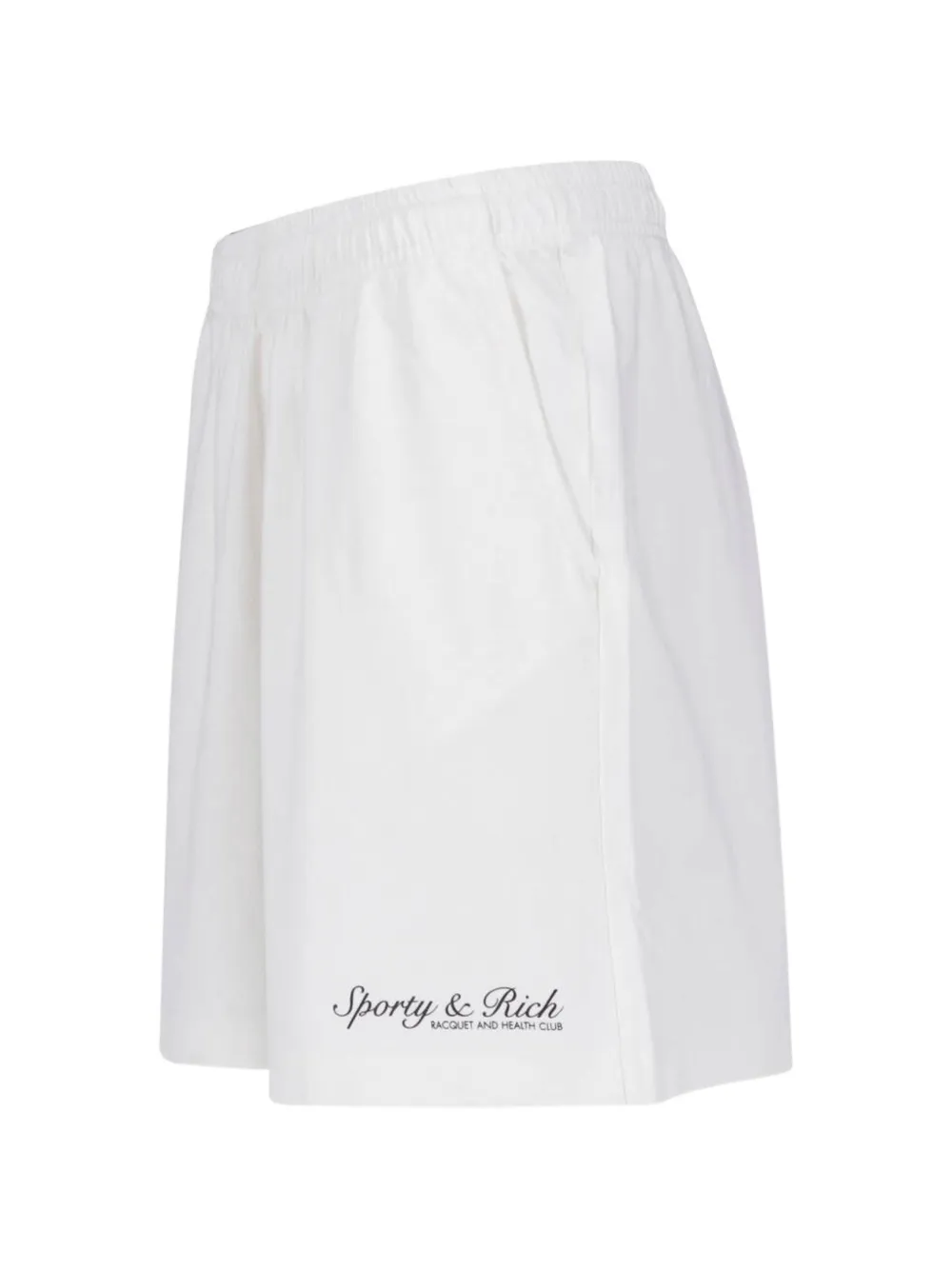 Sporty & Rich Syracuse elastische shorts met logo-print Wit