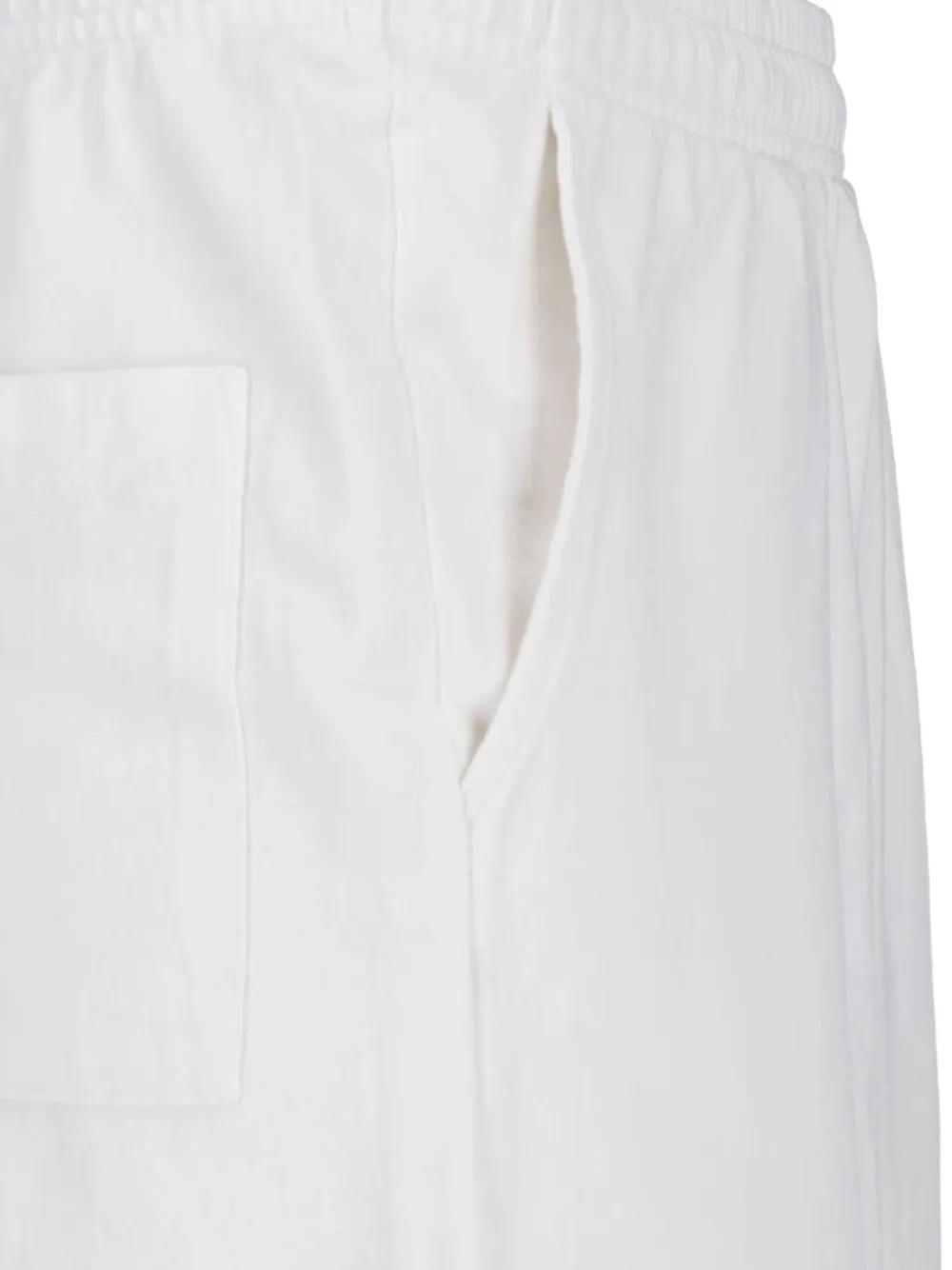 Sporty & Rich Syracuse elastische shorts met logo-print Wit