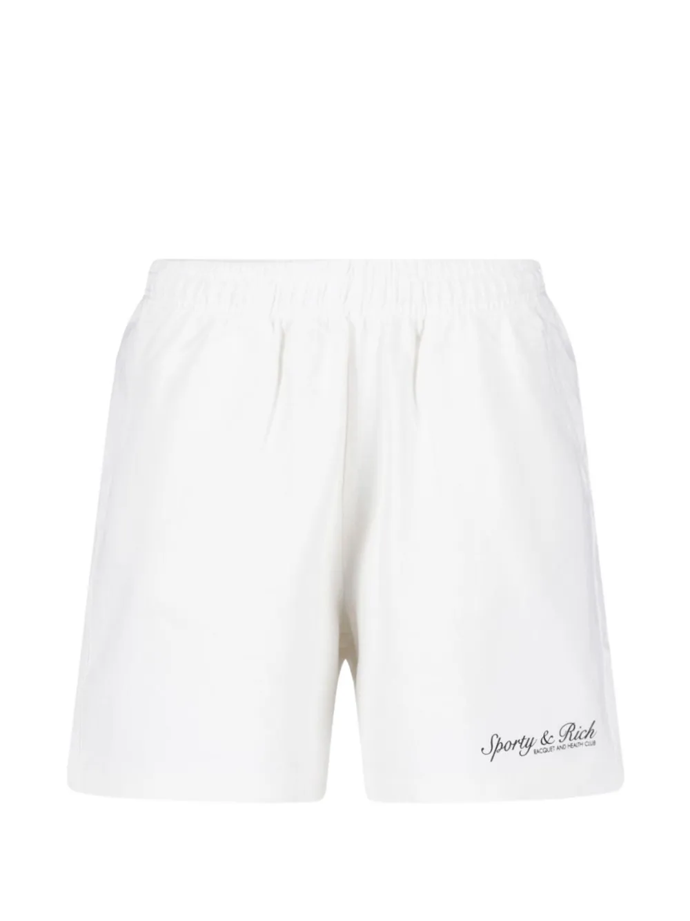 Sporty & Rich Syracuse logo-print elasticated shorts - Bianco