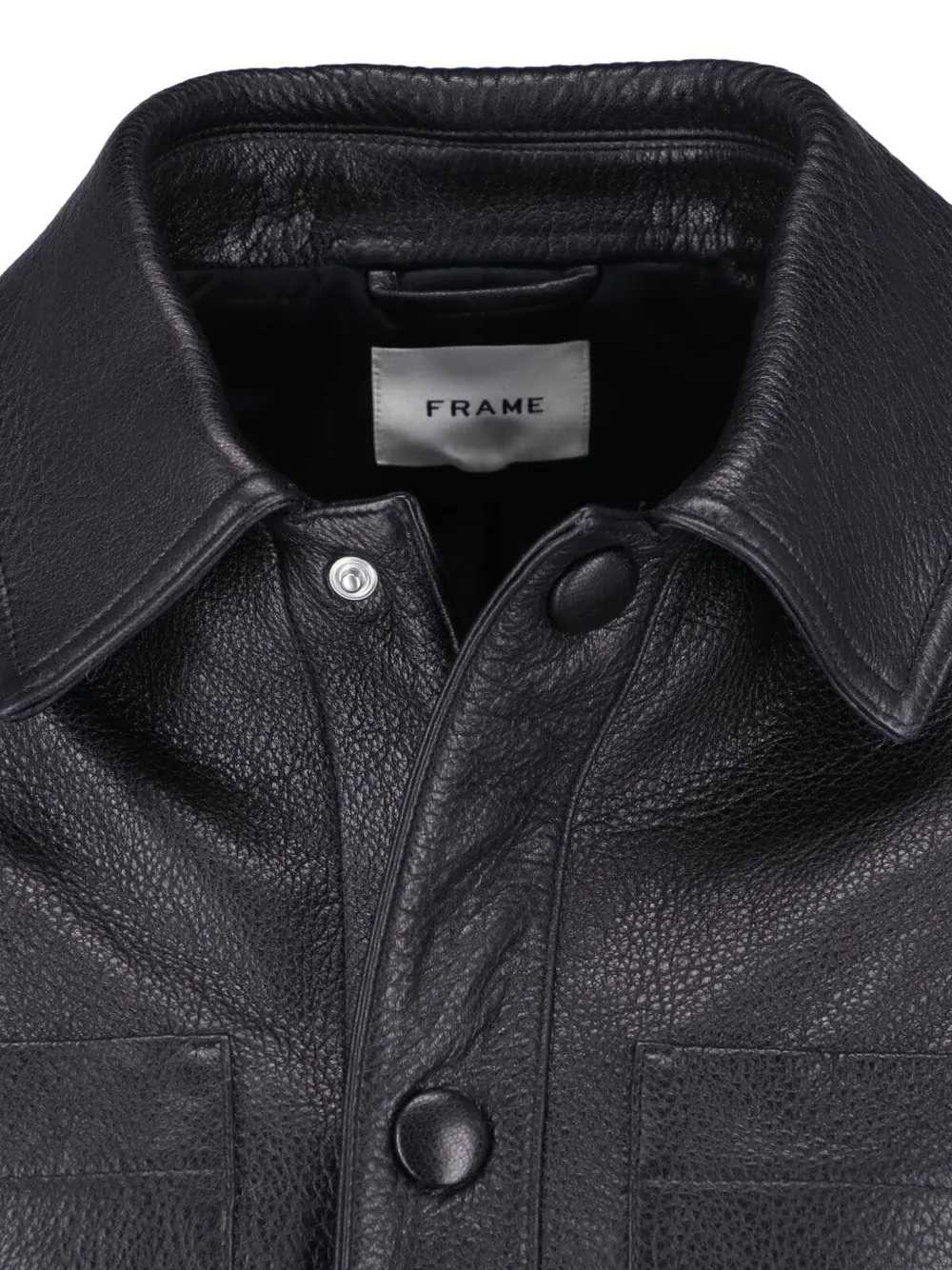 FRAME The Small Leather Jacket in Black, view 4