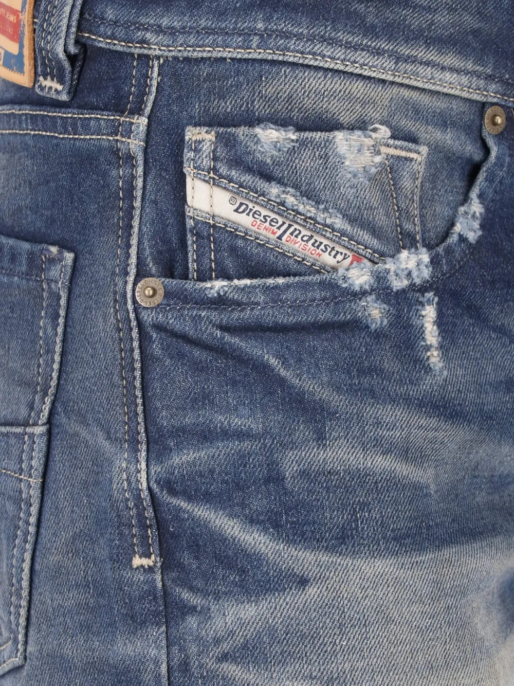 Diesel Gerafelde jeans met vervaagd effect Blauw