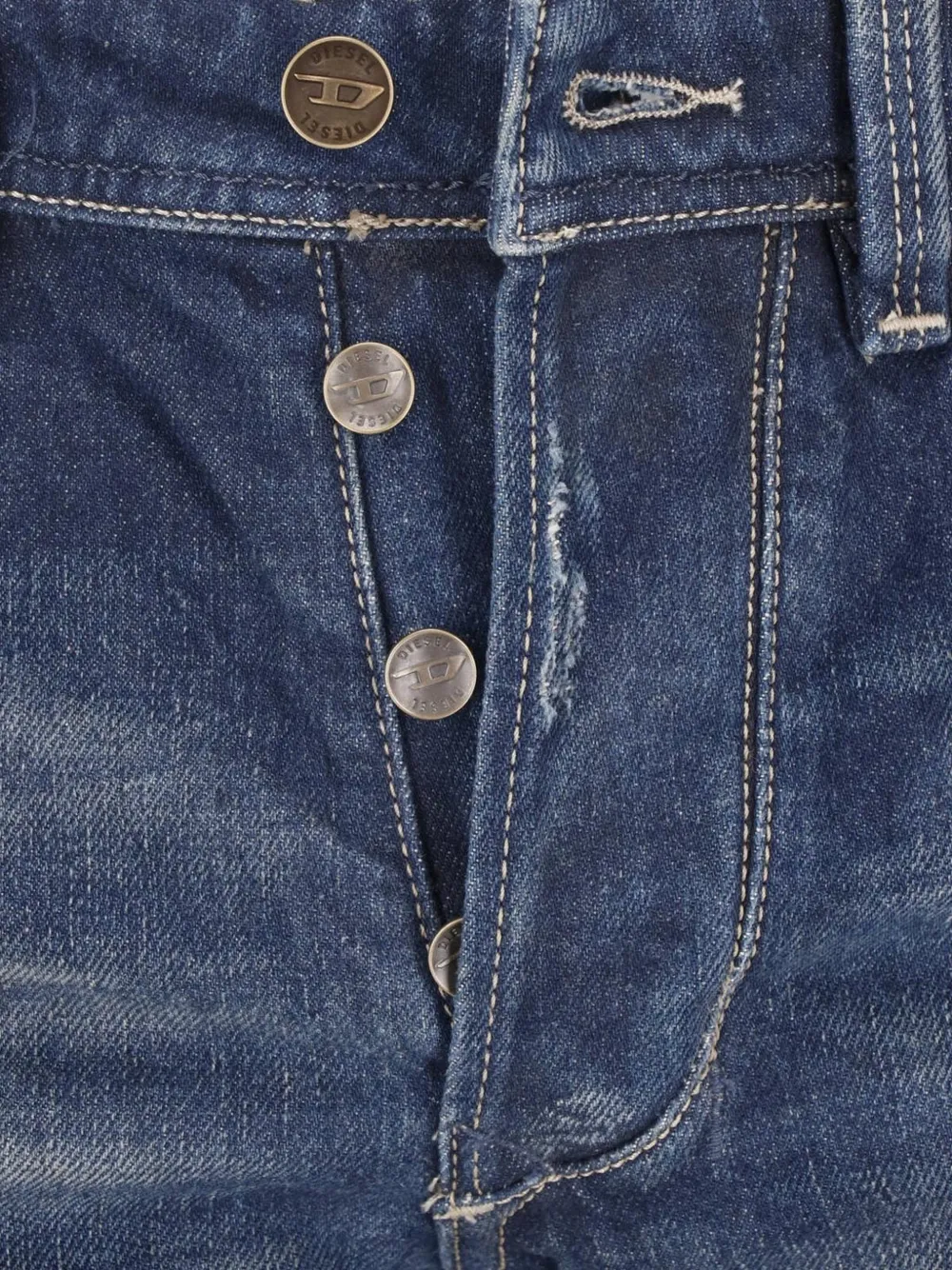Diesel Gerafelde jeans met vervaagd effect Blauw