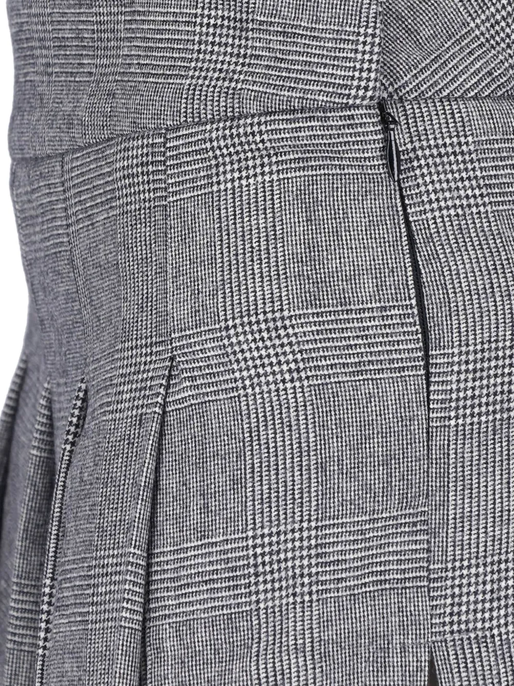 Vaquera Prince of Wales check pleated midi skirt Grijs