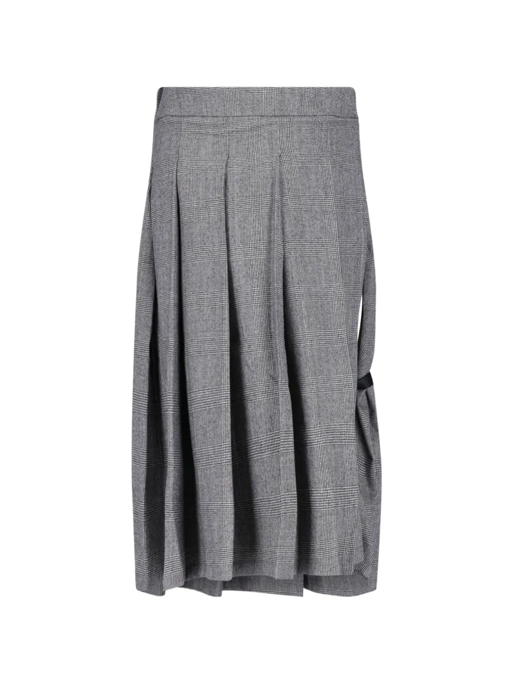 Vaquera Prince of Wales check pleated midi skirt Grijs