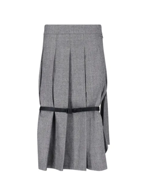 Vaquera Prince of Wales check pleated midi skirt
