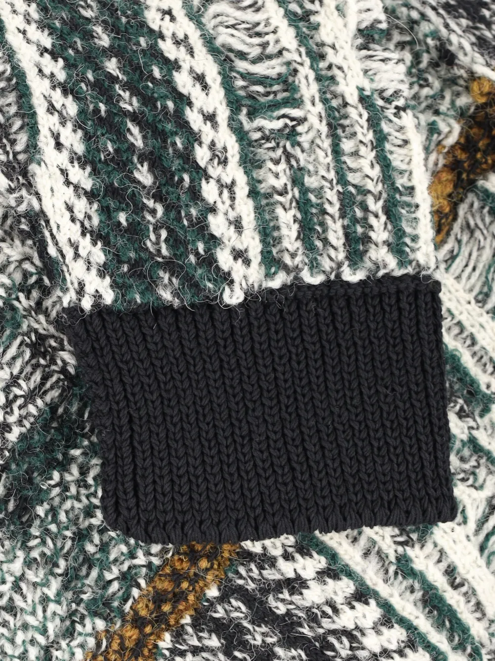 Junya Watanabe MAN checked intarsia-knit cardigan Zwart