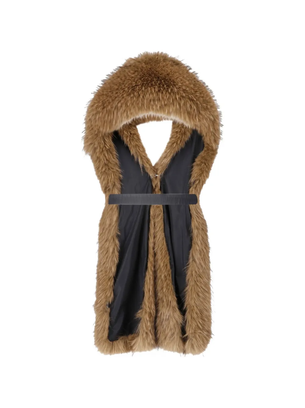 Moncler Sjaal van imitatiebont met capuchon Bruin