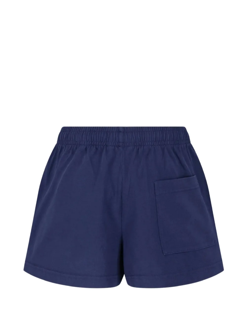 Sporty & Rich Lucy Serif logo-print cotton shorts Blauw