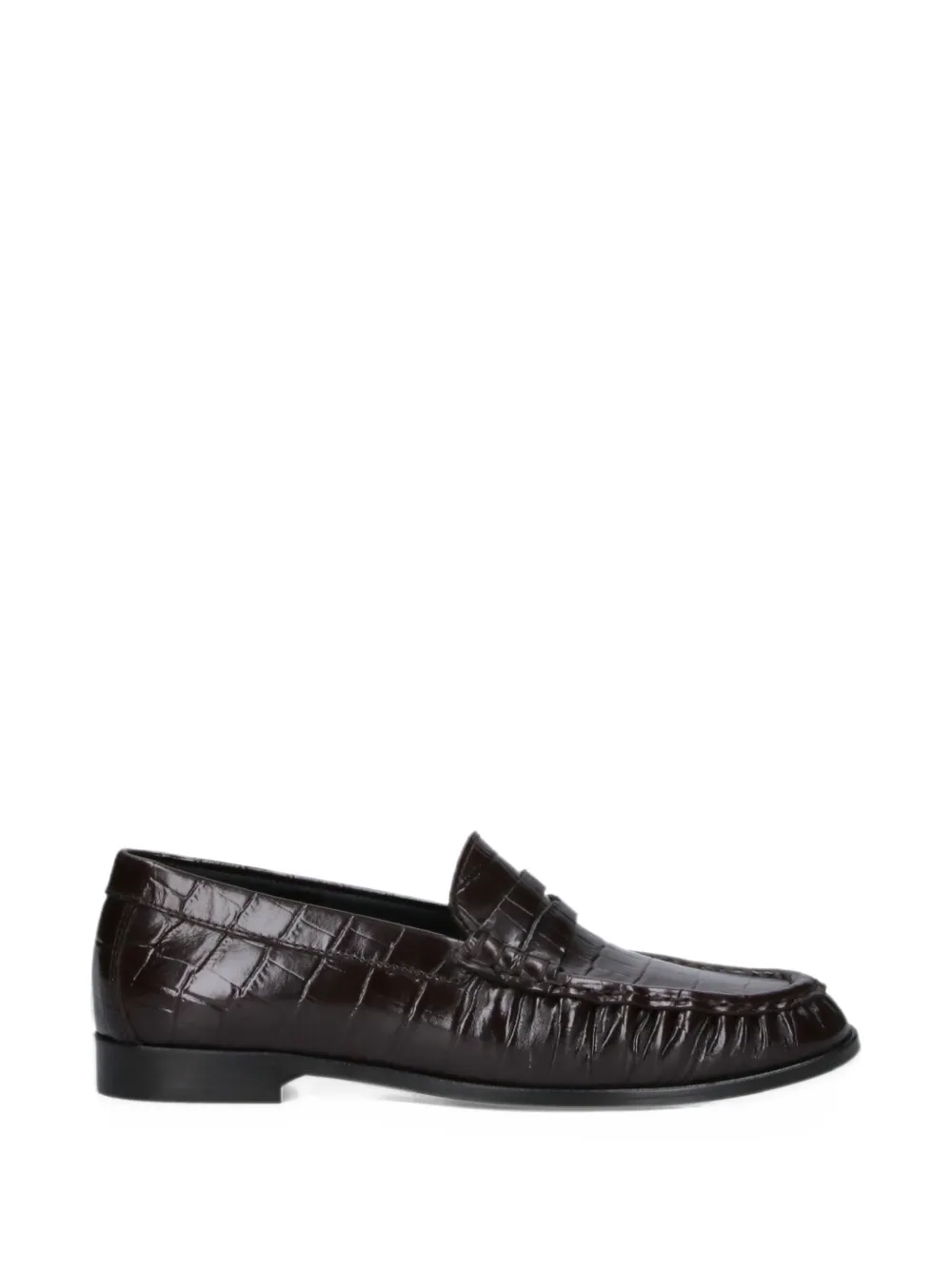 POEVE Milla croc-effect loafers - Marrone