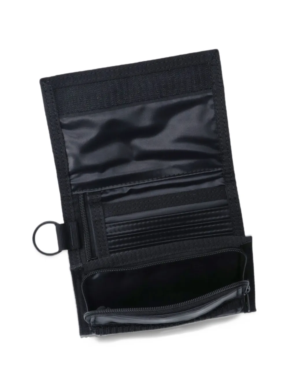 Porter-Yoshida & Co. logo-patch trifold wallet Zwart