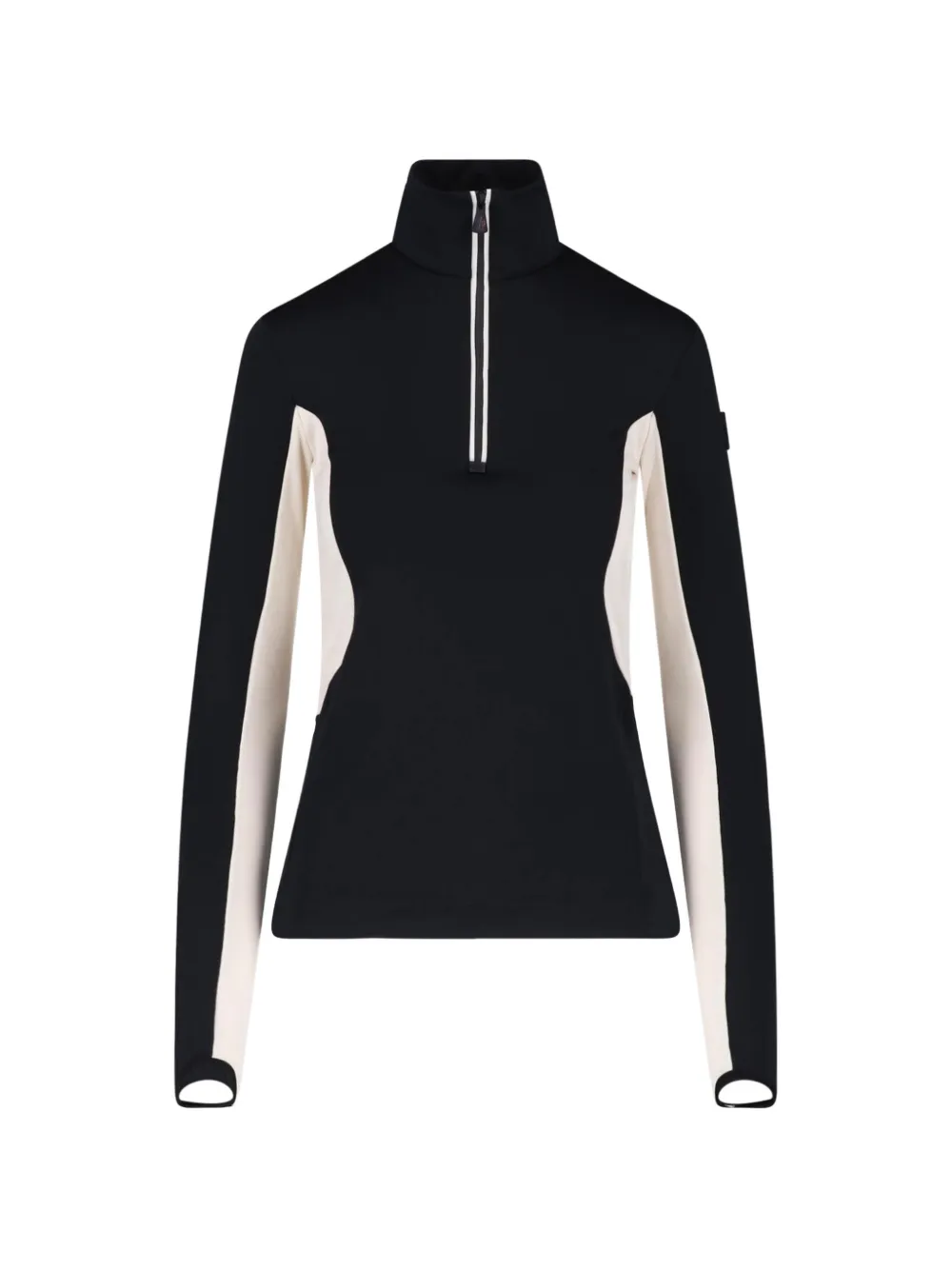 Moncler Grenoble panelled half-zip T-shirt Zwart