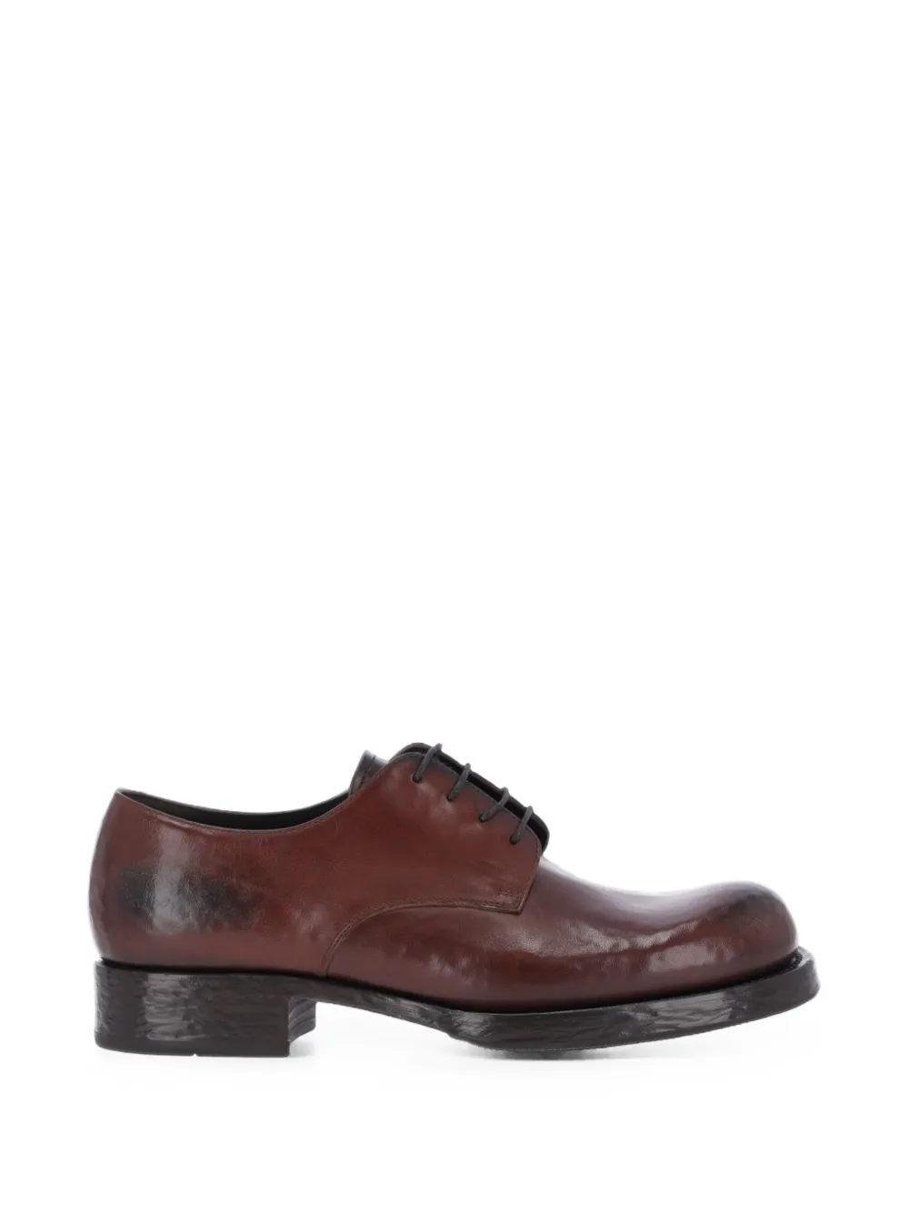 Prada Derby-Schuhe aus poliertem Leder - Braun
