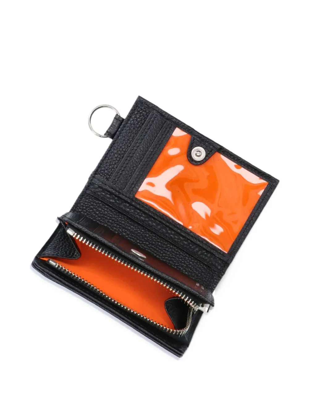 Porter-Yoshida & Co. logo-patch leather wallet Zwart