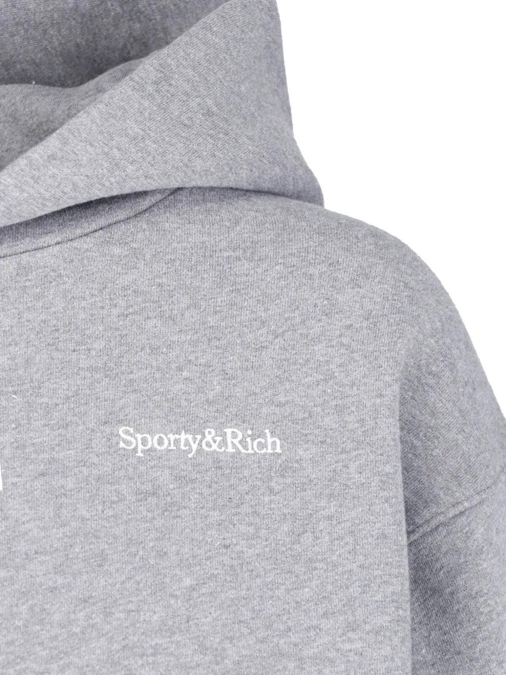 Sporty & Rich logo-print cropped hoodie Grijs