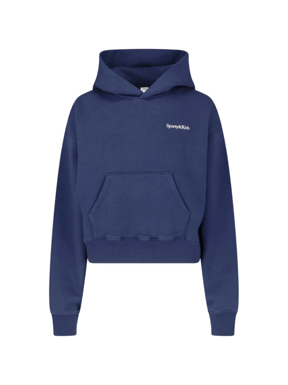 Sporty & Rich logo-print pouch-pocket hoodie - Blau