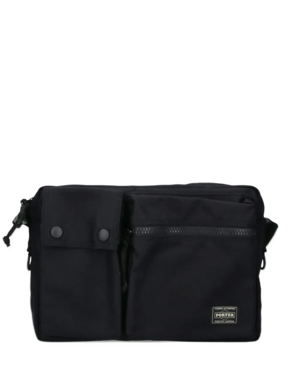 Porter-Yoshida & Co. logo-patch shoulder bag - Nero