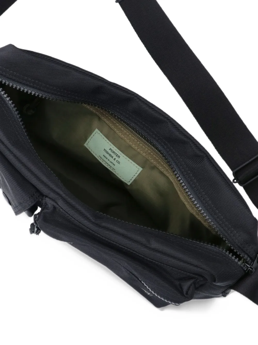 Porter-Yoshida & Co. logo-patch shoulder bag Zwart