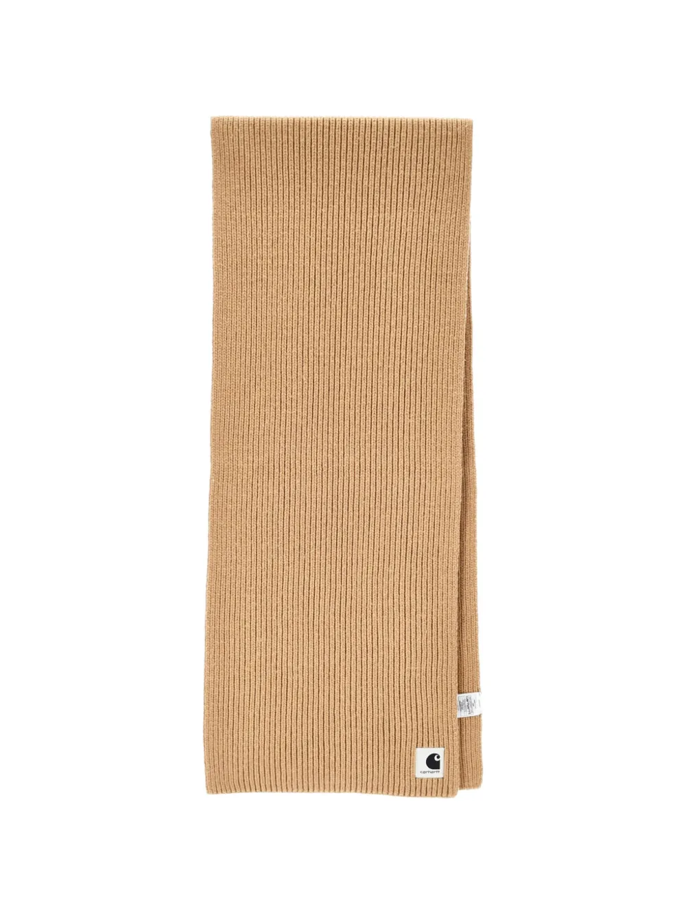 Carhartt WIP Mira ribbed-knit logo-patch scarf - Marrone
