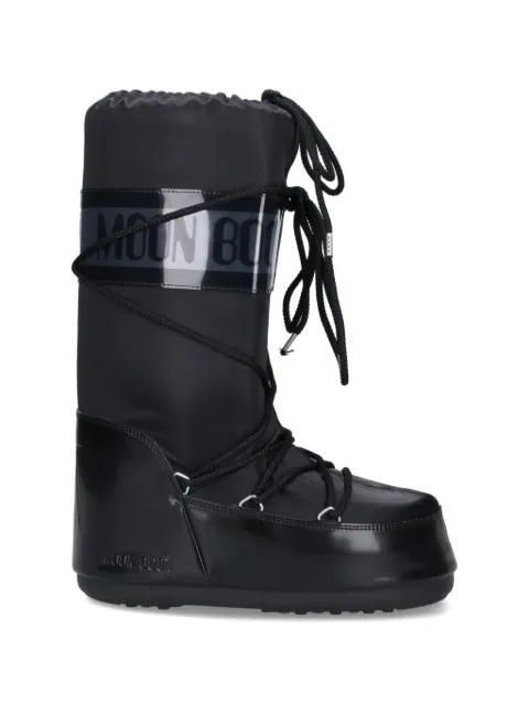 Moon Boot Icon Glance black satin boots