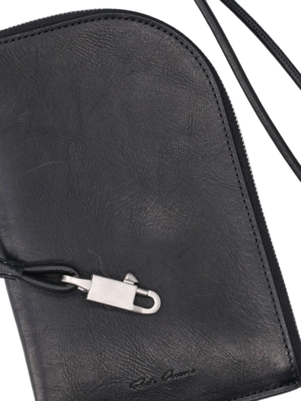 Rick Owens Leren portemonnee Zwart