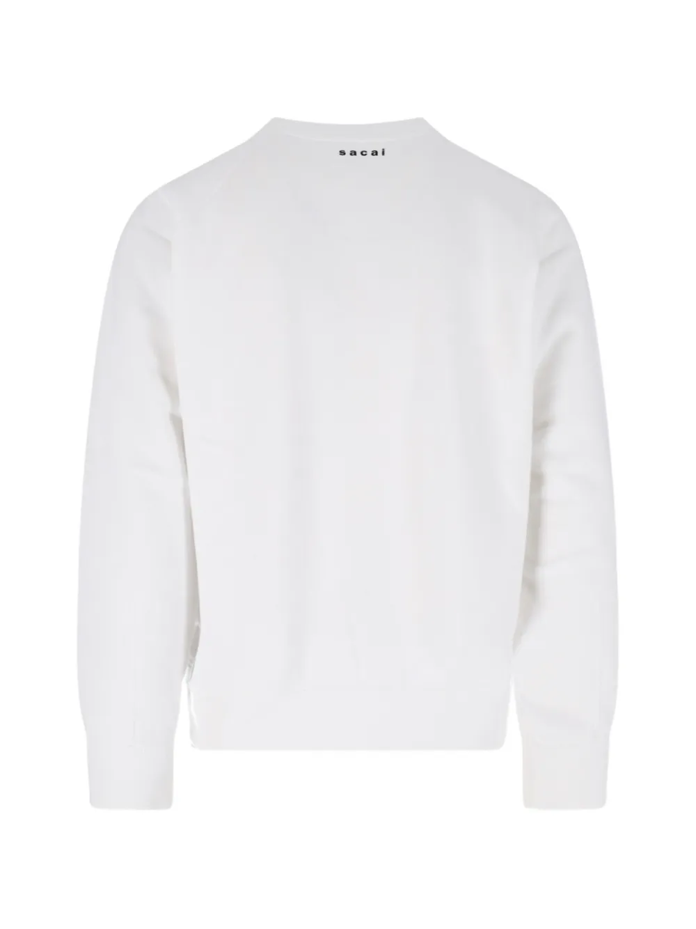 sacai slogan-print cotton sweater Wit