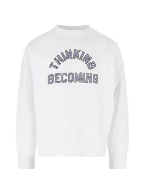 sacai slogan-print cotton sweater