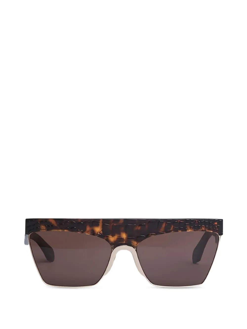 Alaia Eyewear Eckige Sonnenbrille mit Kroko-Effekt - Braun