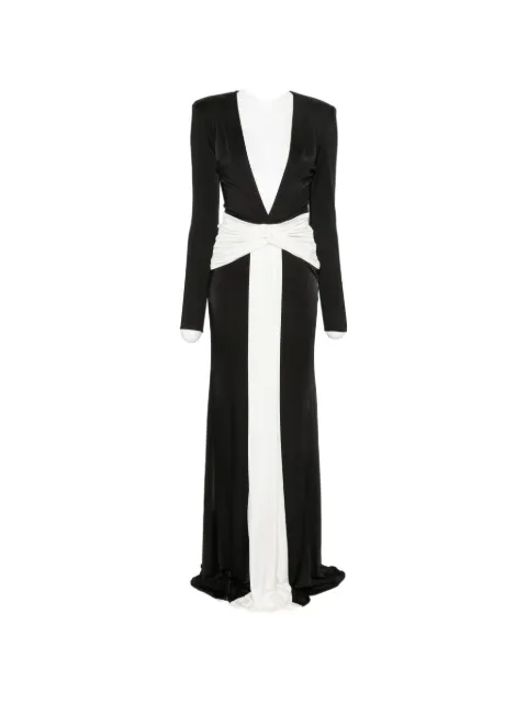 The New Arrivals Ilkyaz Ozel plunging-neckline twisted-waist maxi dress