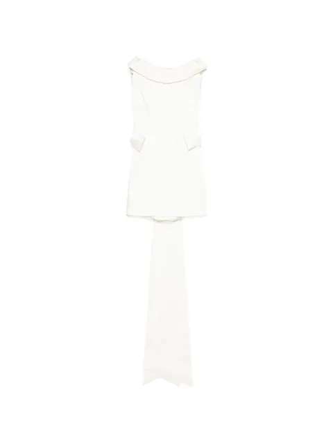 The New Arrivals Ilkyaz Ozel Daphne bow-detail train mini dress