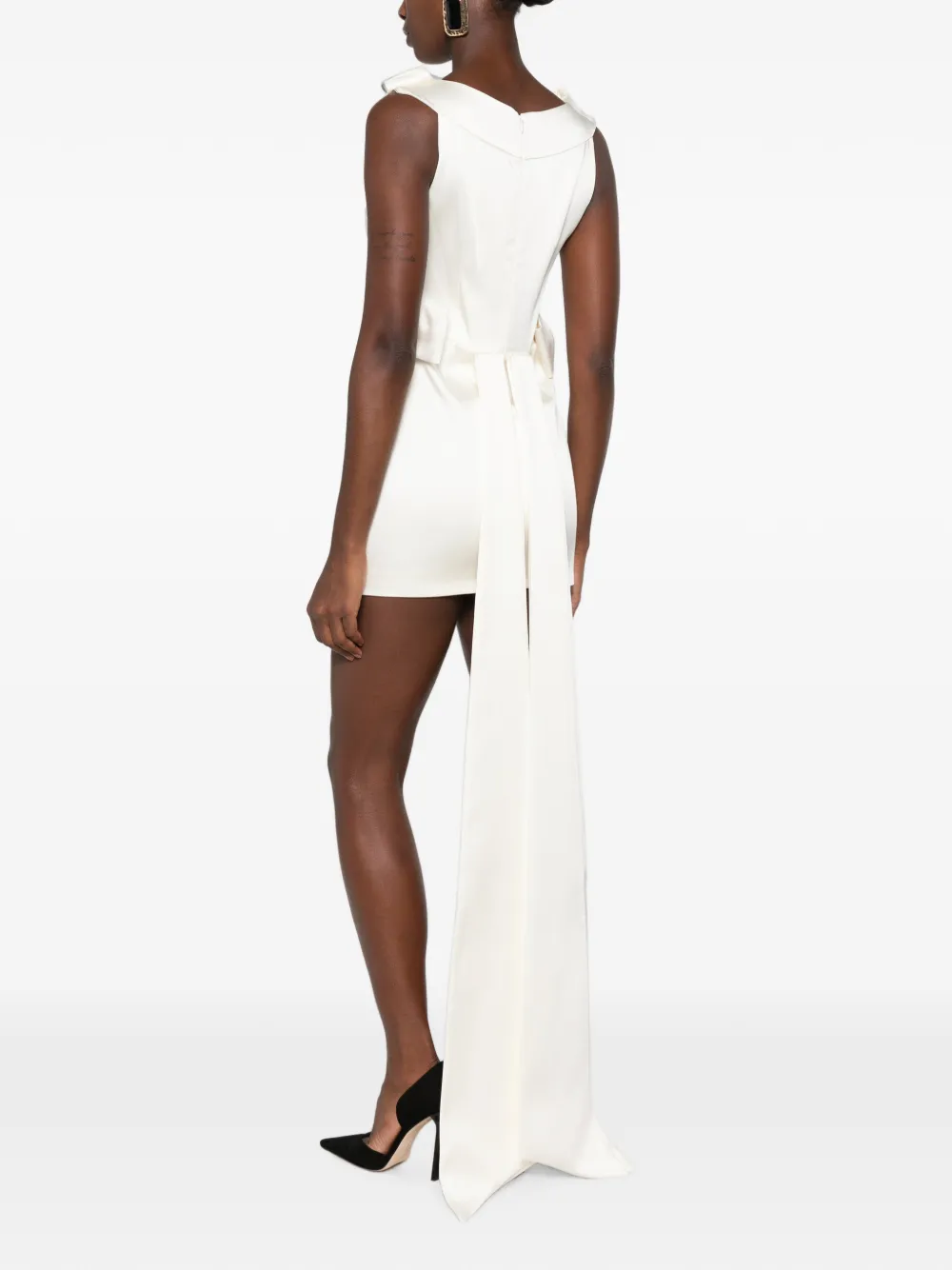 The New Arrivals Ilkyaz Ozel Daphne mini-jurk met strikdetail Wit