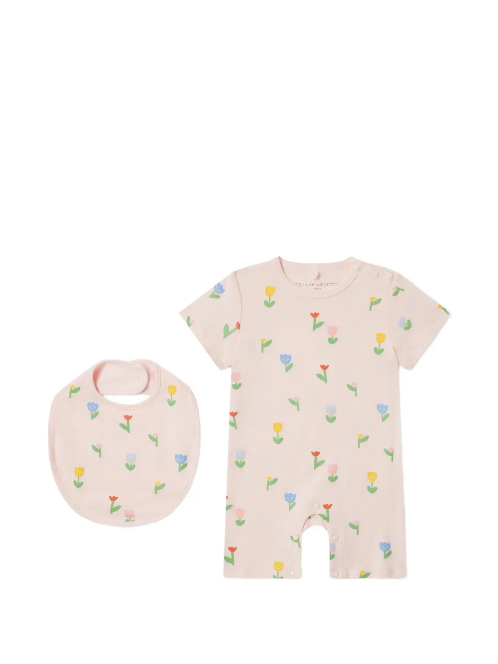 Stella McCartney Kids floral-print cotton romper set - Rosa