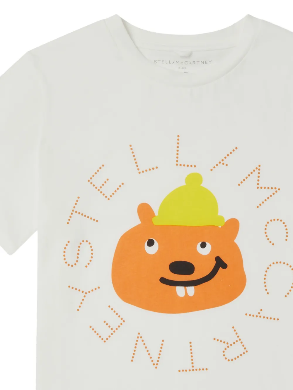 Stella McCartney Kids T-shirt met grafische print Beige