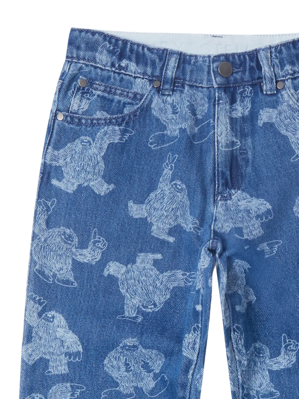 Stella McCartney Kids Jeans met monsterprint Blauw