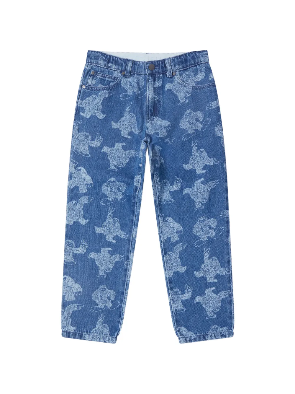 Stella McCartney Kids monster-print jeans - Blu