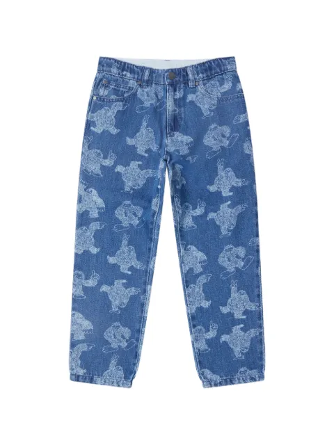 Stella McCartney Kids jean à imprimé monstre