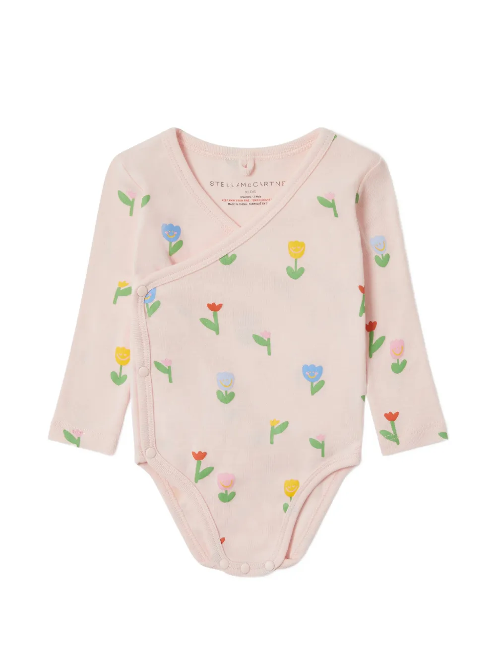 Stella McCartney Kids Twee rompers met wikkel-design en bloemen-print Roze