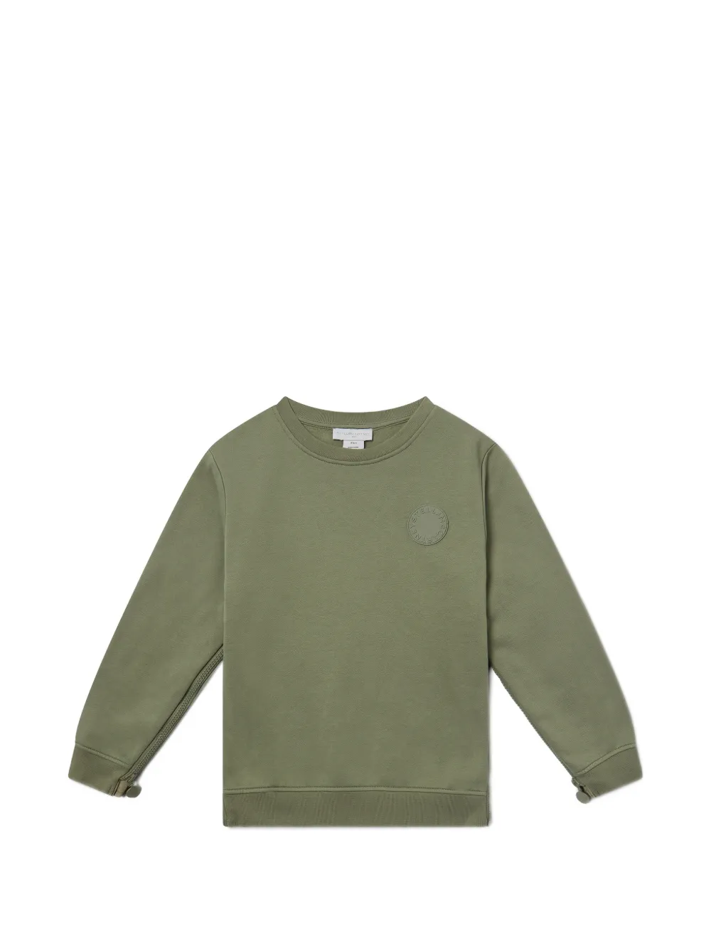 Stella McCartney Kids logo-patch zip-detail sweatshirt - Verde