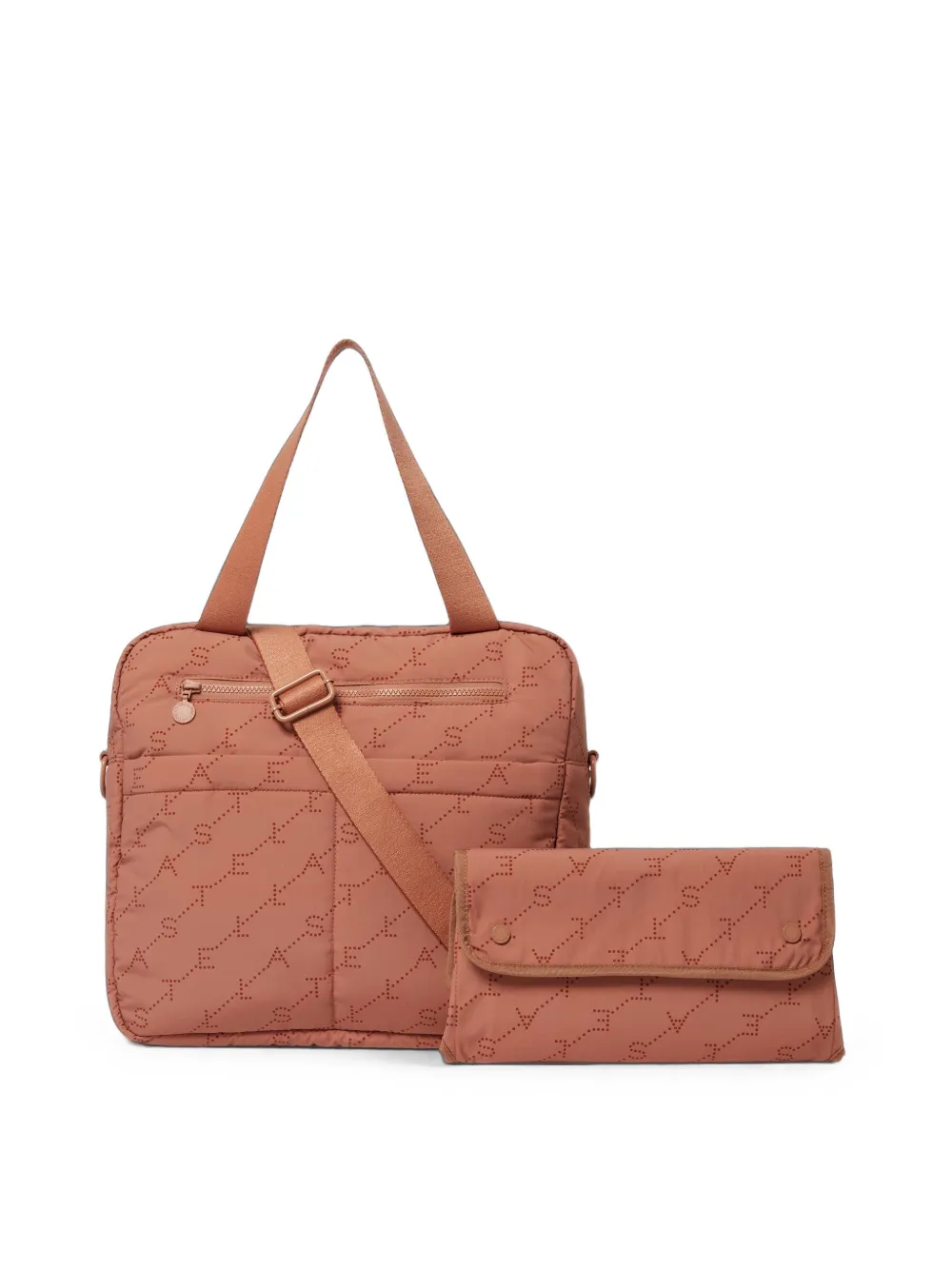 Stella McCartney Kids Luiertas met geperforeerde details en logo-print Roze