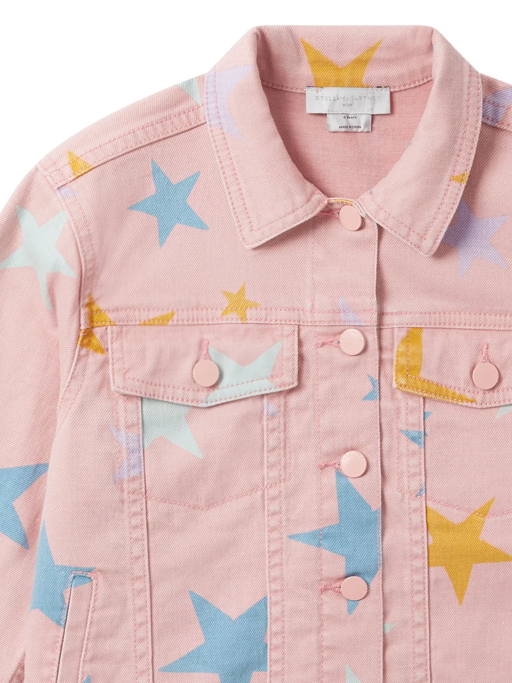 Stella McCartney Kids Spijkerjack met sterrenprint Roze