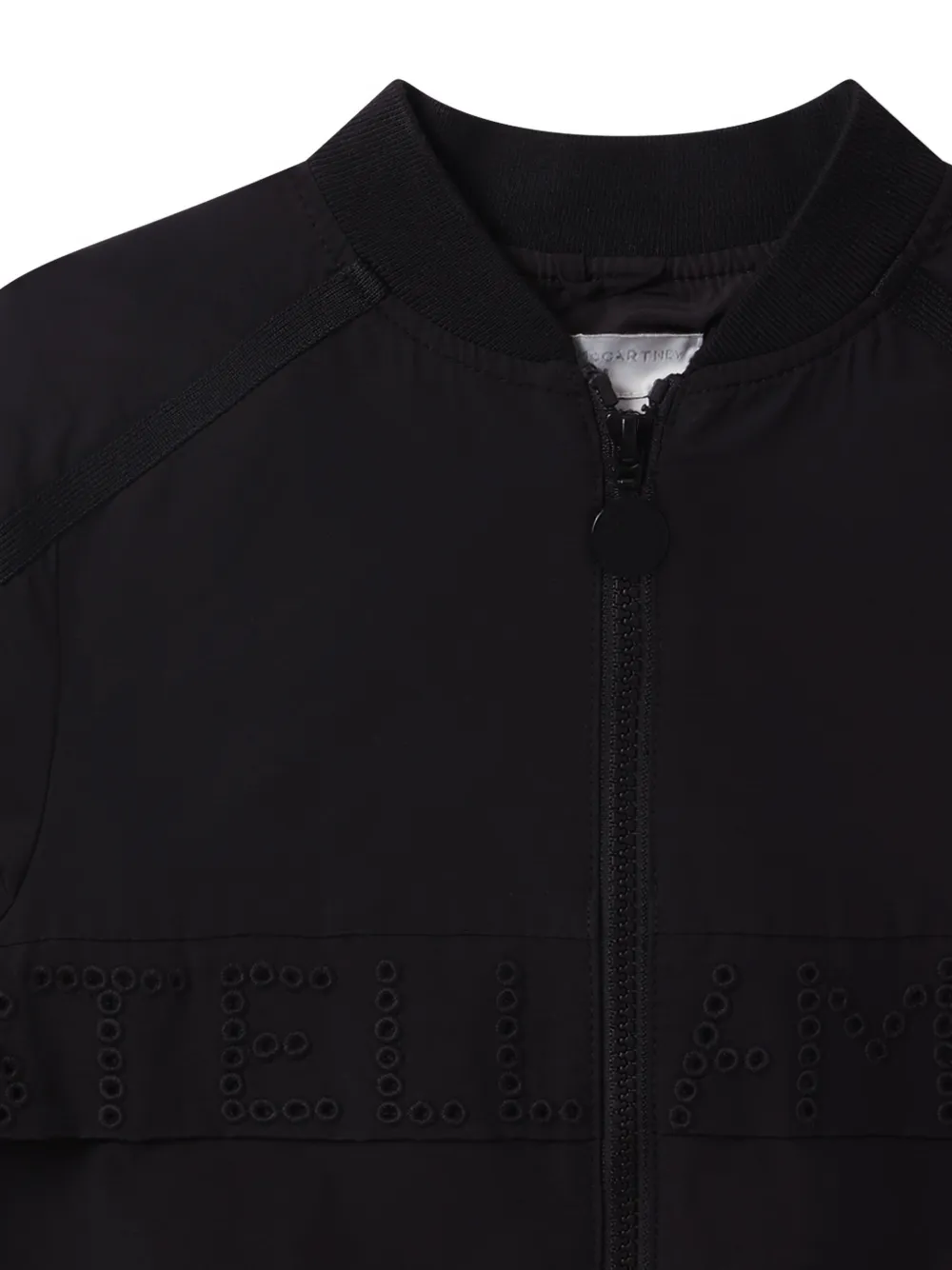 Stella McCartney Kids Bomberjack met geborduurd logo Zwart
