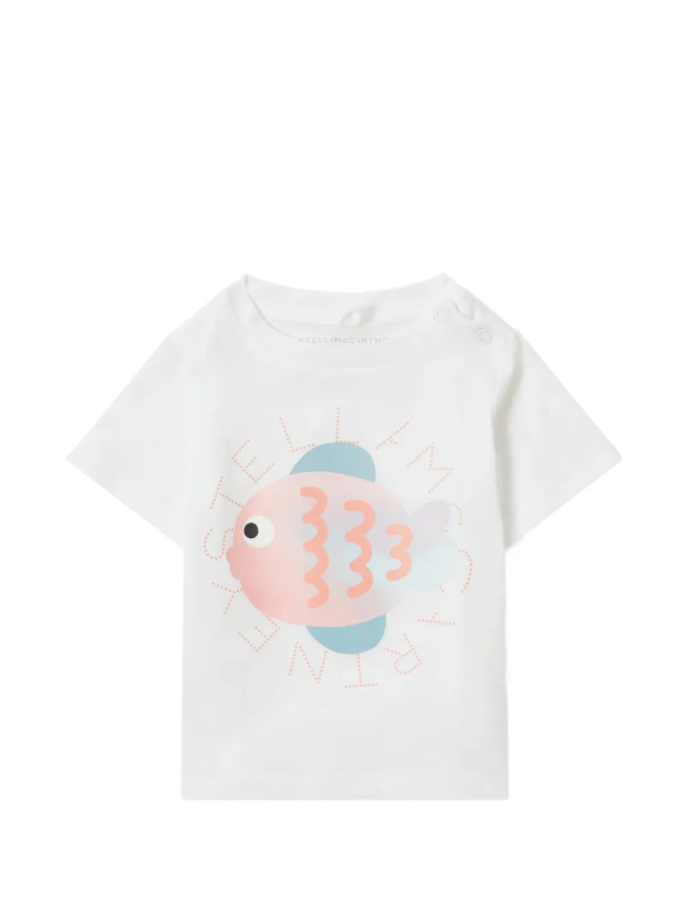 Stella McCartney Kids fish-print T-shirt - Bianco