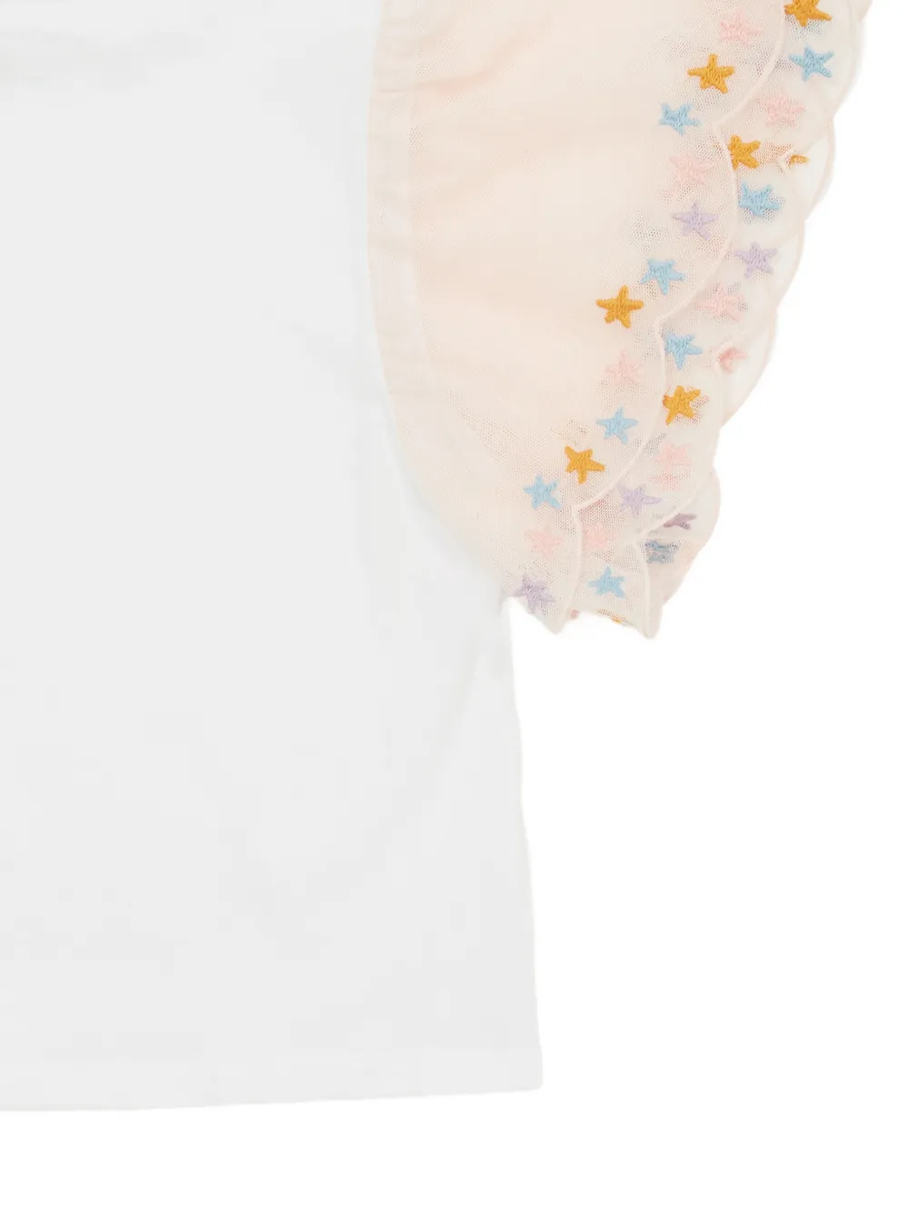 Stella McCartney Kids T-shirt met geborduurde ster en gewelfde afwerking Wit