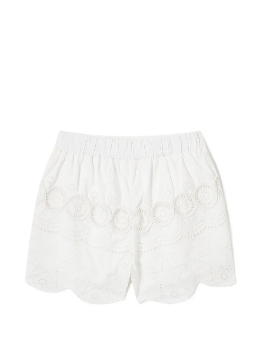 Stella McCartney Kids broderie-anglaise scalloped-hem shorts - Bianco
