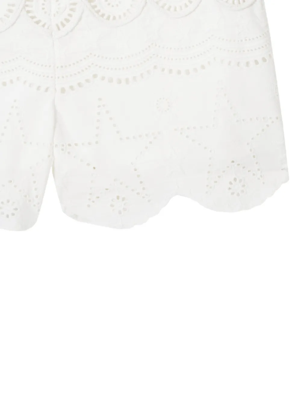 Stella McCartney Kids broderie-anglaise scalloped-hem shorts Wit