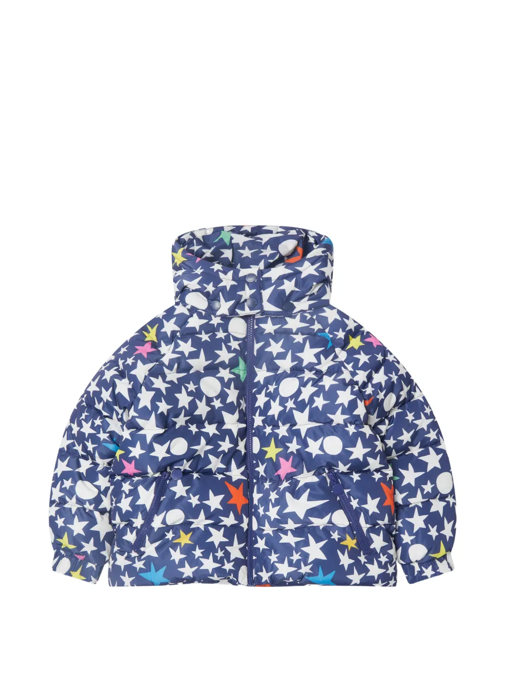 Stella McCartney Kids star-print padded coat - Blu