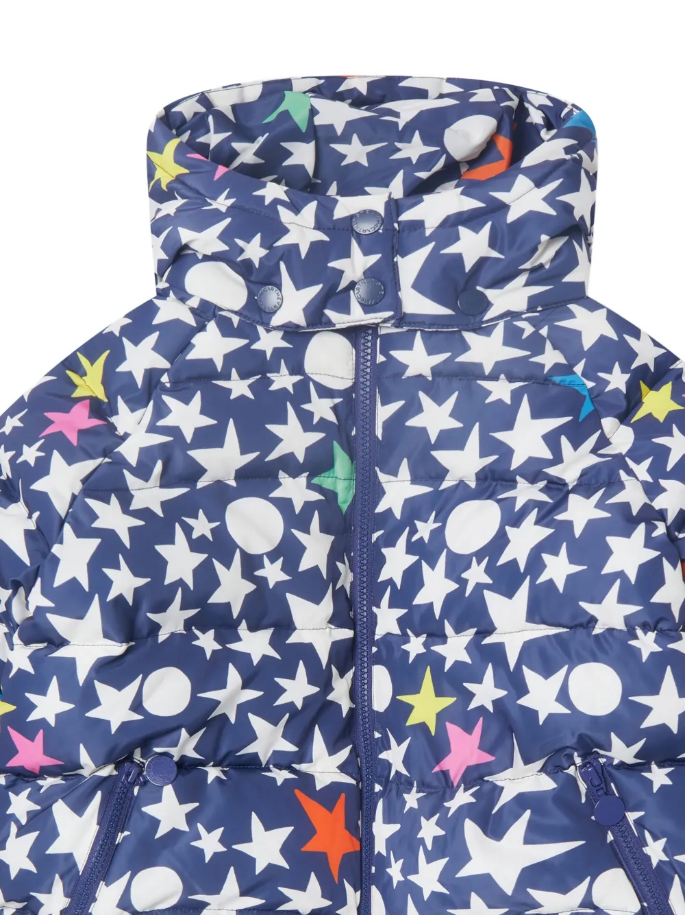 Stella McCartney Kids star-print padded coat Blauw