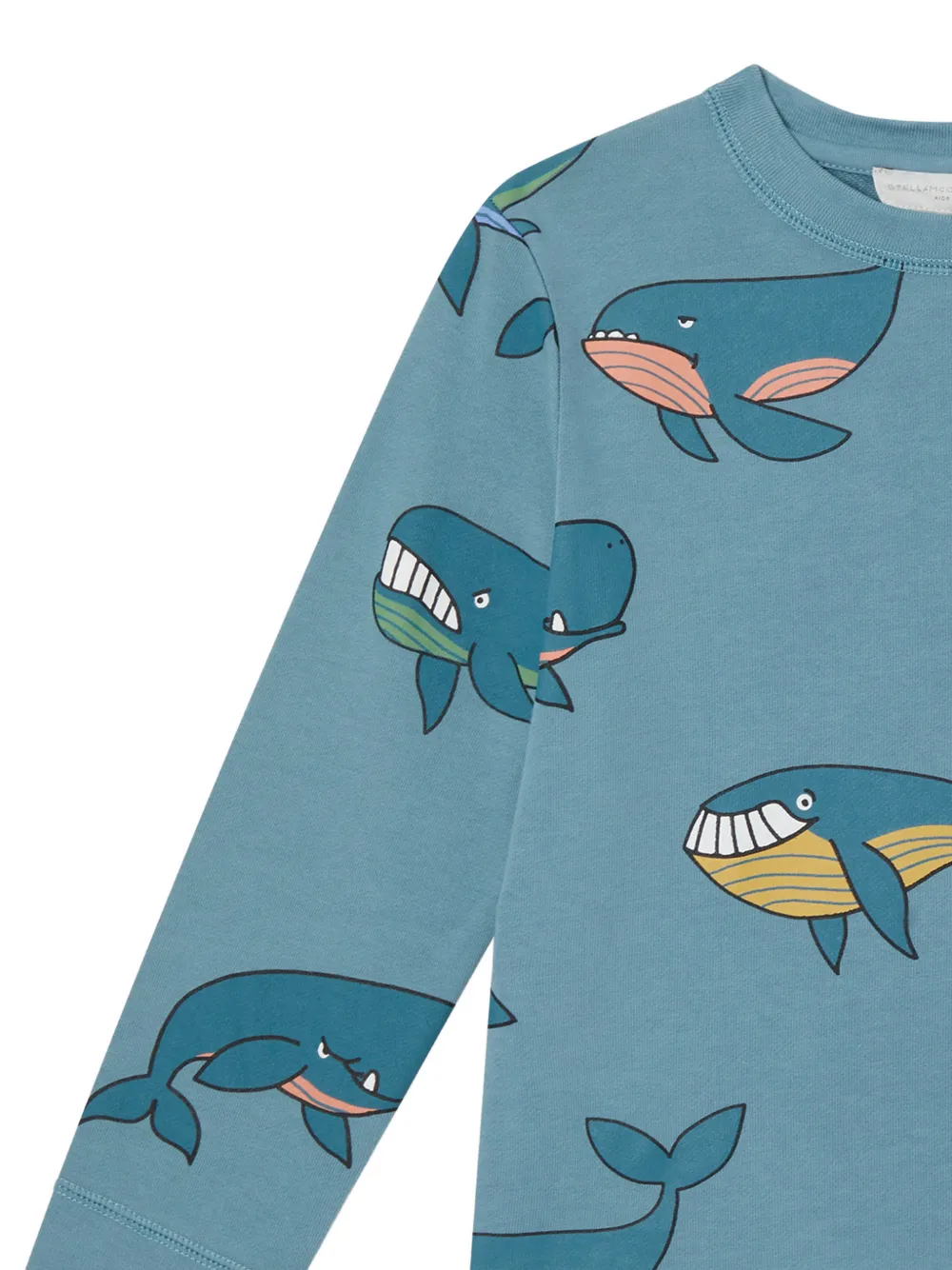 Stella McCartney Kids Set met sweater en shorts met walvis-print Blauw