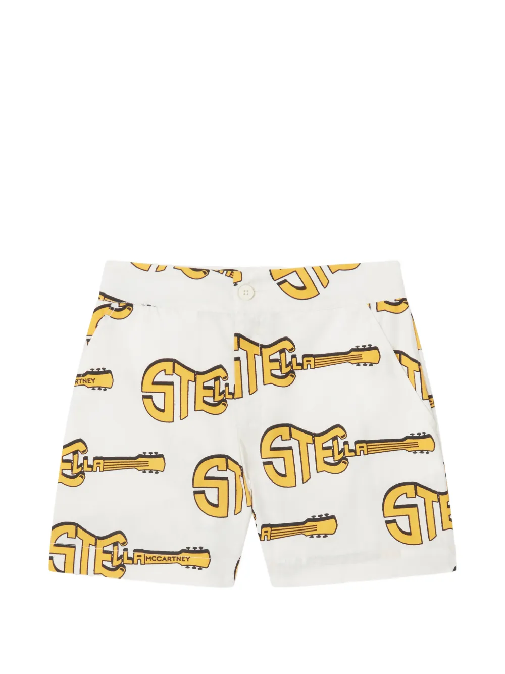 Stella McCartney Kids guitar-print shorts - Bianco