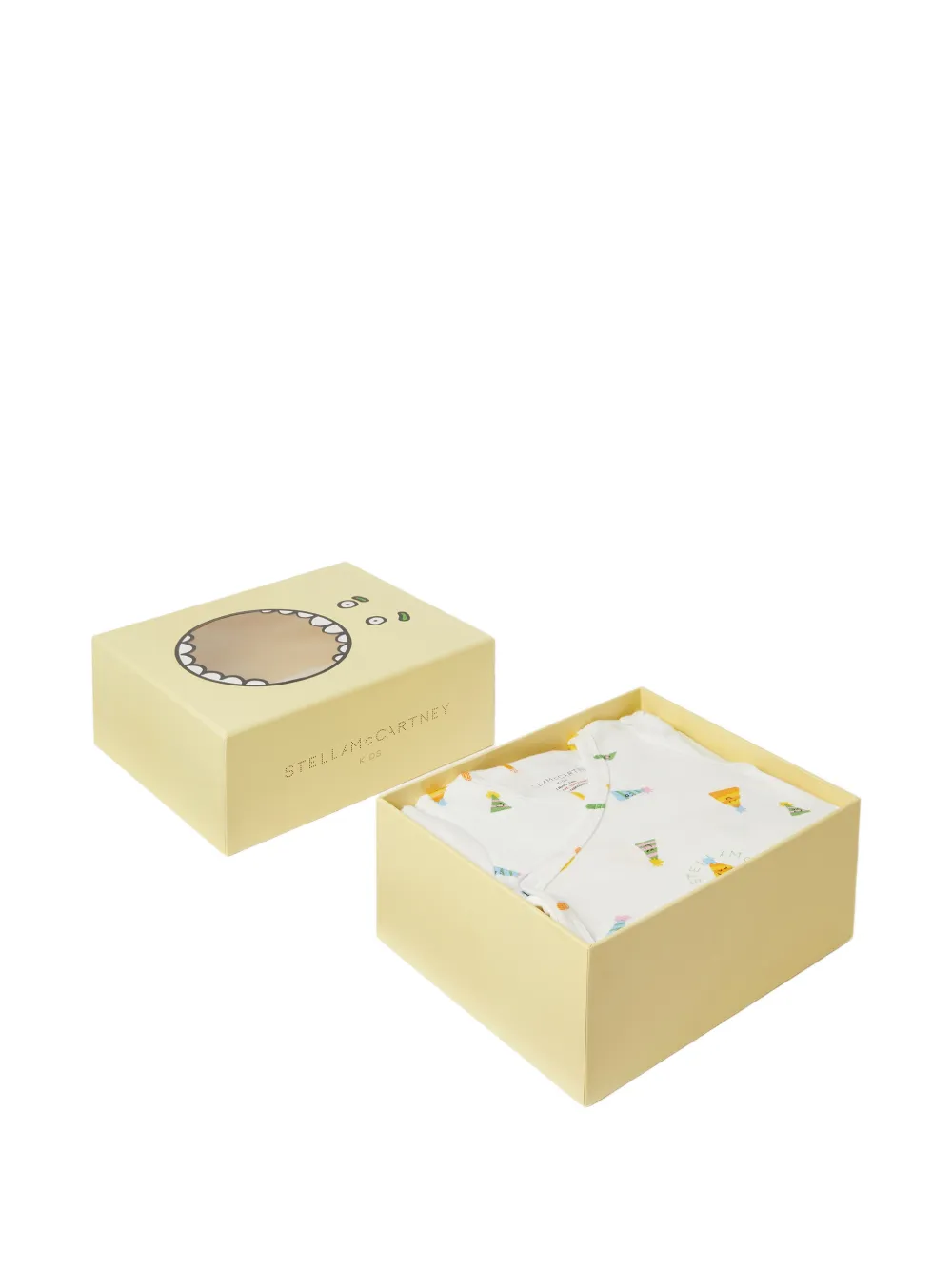 Stella McCartney Kids Vierdelige romperset met feestmuts-print Wit