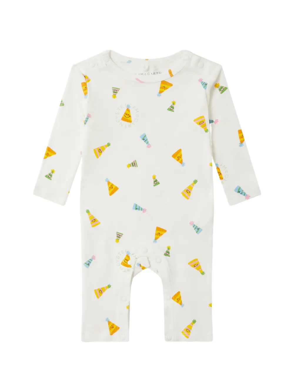 Stella McCartney Kids Vierdelige romperset met feestmuts-print Wit